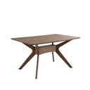 Mesa HELGA de 140 cm, en nogal, vista en perspectiva