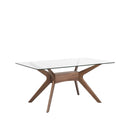 Mesa DELLA de 160 cm, en nogal, vista en perspectiva