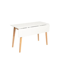 Mesa TORI Extensible en Fondo Blanco/Roble