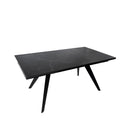 Mesa KELLY de 180 cm, en negro, vista en perspectiva