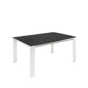 Mesa JANET 140, en negro y blanco, vista en perspectiva