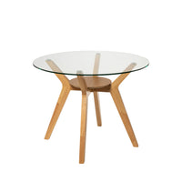Mesa SABRINE Redonda Cristal y Madera