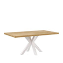 Mesa ELAINE de 200×100, en blanco, vista en perspectiva