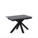 Mesa LORI de 120 cm, en gris con pata negra, vista en perspectiva