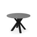 Mesa FIORELLA de 100 cm, en gris con pata negra, vista en perspectiva