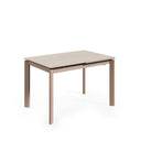 Mesa CONSTANCE de 120 cm, en travertino, vista en perspectiva