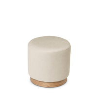 Puff ANGUS de Ø40 cm con base de madera de fresno