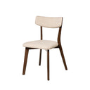 Silla ANAIS, en nogal y beige, vista en perspectiva