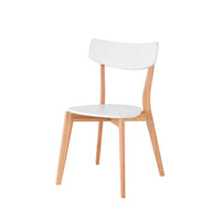 Silla AVA de Madera con Asiento Blanco