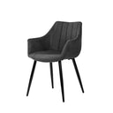 Silla FIONA, en gris oscuro, vista en perspectiva