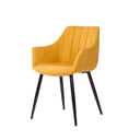 Silla FIONA, en mostaza, vista en perspectiva