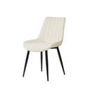 Silla MILA, en beige, vista en perspectiva
