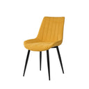 Silla MILA, en mostaza, vista en perspectiva