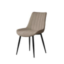 Silla MILA, en taupe, vista en perspectiva