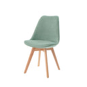 Silla MILENA, en menta, vista en perspectiva
