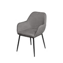 Silla ISABELLA de patas negras, en gris oscuro, vista en perspectiva