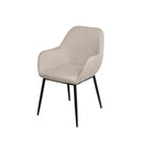 Silla ISABELLA de patas negras, en beige, vista en perspectiva