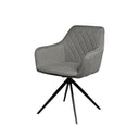 Silla AMALIA, en gris oscuro, vista en perspectiva