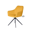Silla AMALIA, en mostaza, vista en perspectiva