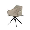 Silla AMALIA, en taupe, vista en perspectiva