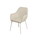 Silla ISABELLA de patas beige, en beige, vista en perspectiva