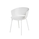 Silla NOELLE, en blanco, vista en perspectiva