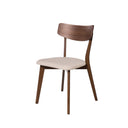 Silla KEIRA, en nogal y beige, vista en perspectiva