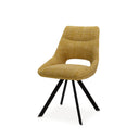 Silla CALLIE, en mostaza, vista en perspectiva