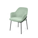 Silla ABIGAIL, en negra y menta, vista en perspectiva