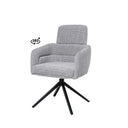 Silla JANICE, en gris claro, vista en perspectiva