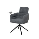 Silla JANICE, en gris oscuro, vista en perspectiva