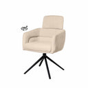 Silla JANICE, en beige, vista en perspectiva