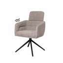 Silla JANICE, en taupe, vista en perspectiva