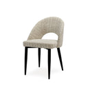 Silla DORIS, en taupe, vista en perspectiva