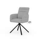 Silla LINDA, en gris claro, vista en perspectiva