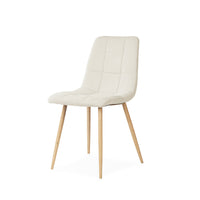 Silla MINNIE Acolchada en Cuadrícula, Patas de Madera