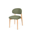 Silla WANDA, en verde, vista en perspectiva