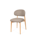 Silla WANDA, en taupe, vista en perspectiva