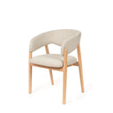 Silla YVANNA, en beige, vista en perspectiva