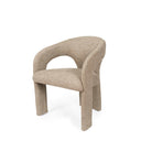 Silla LORETTA, en taupe, vista en perspectiva