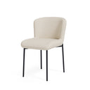 Silla ZOEY de patas negras, en beige, vista en perspectiva