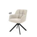 Silla TAIMI, en negra y beige, vista en perspectiva