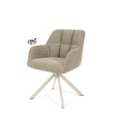 Silla TAIMI, en beige y taupe, vista en perspectiva