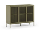 Aparador TANA de 120 cm con 3 puertas de rejilla en color verde