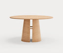 Mesa de comedor redonda CEP de 137 o 157 cm para 6 a 8 personas, en roble – Teulat