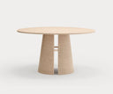 Mesa de comedor redonda CEP de 137 o 157 cm para 6 a 8 personas, en natural – Teulat