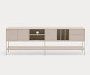 Mueble TV PLATT de 220 cm con 3 puertas y 2 cajones, en arena – Teulat