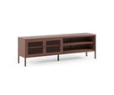 Mueble TV TANA de 160 cm con 2 puertas de rejilla y 2 huecos en color burdeos
