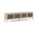Mueble TV TANA de 160 cm con 4 puertas de rejilla en color arena