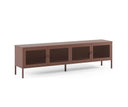 Mueble TV TANA de 160 cm con 4 puertas de rejilla en color burdeos